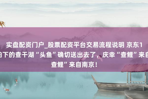实盘配资门户_股票配资平台交易流程说明 京东169万拍下的查干湖“头鱼”确切送出去了，庆幸“查鲤”来自南京！