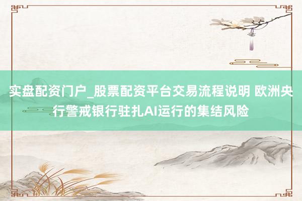 实盘配资门户_股票配资平台交易流程说明 欧洲央行警戒银行驻扎AI运行的集结风险